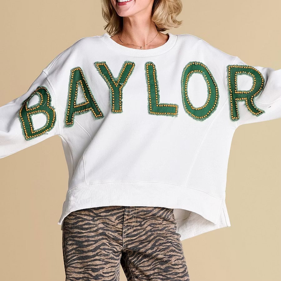 Custom All-Star Distressed Pullover | Baylor Bears Game Day Sweatshirt