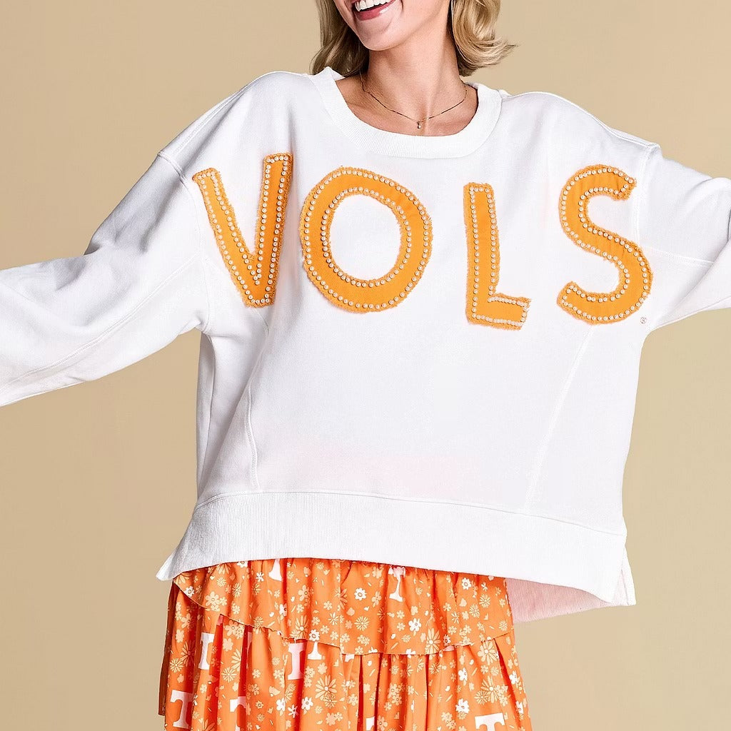 Custom All-Star Beaded Pullover | Tennessee Volunteers "VOLS" Game Day Sweatshirt