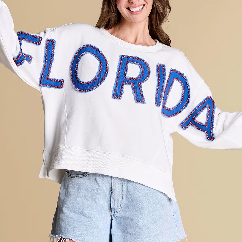 Custom All-Star Distressed Pullover | Florida Gators Game Day Sweatshirt