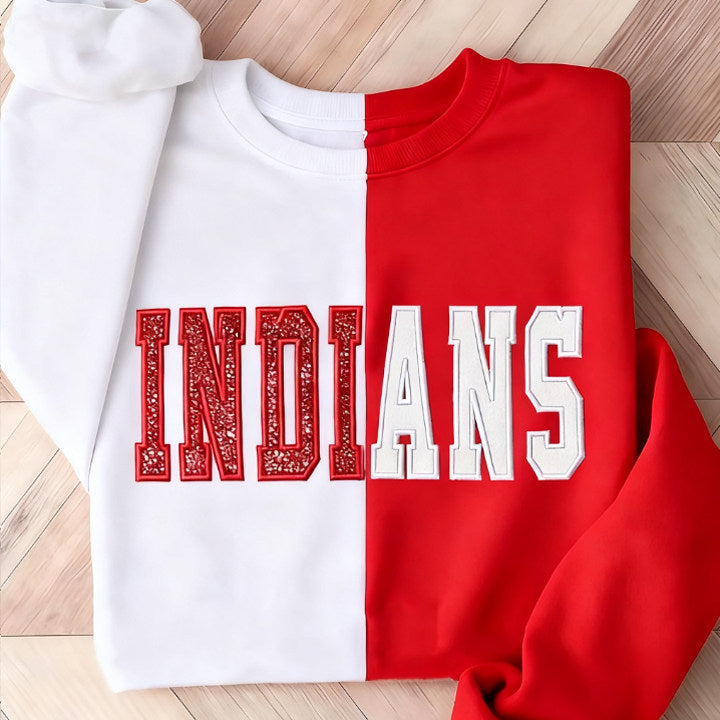 Custom Glitter Two Tone Team Embroidered Sweatshirt