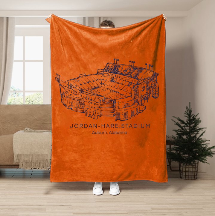 Custom Stadium Blanket Jordan-Hare Stadium - Auburn Tigers football,College Football Blanket
