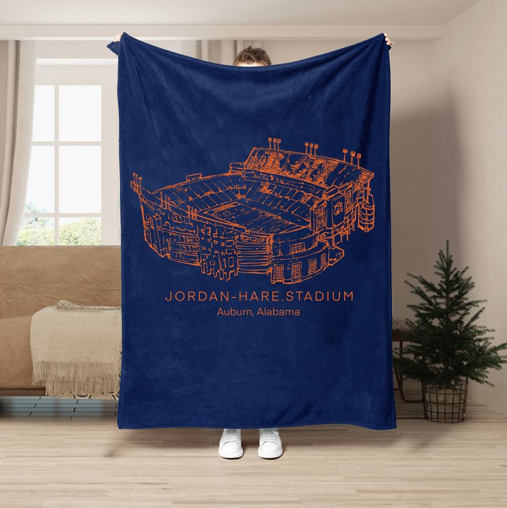 Custom Stadium Blanket Jordan-Hare Stadium - Auburn Tigers football,College Football Blanket