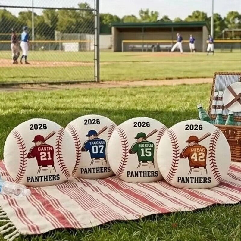Custom Baseball Player Pillow, Personalized Name & Number Cushion-Home Decor & Gift for Baseball Fans