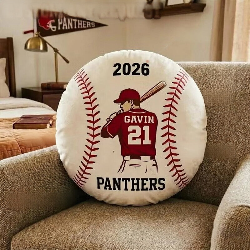 Custom Baseball Player Pillow, Personalized Name & Number Cushion-Home Decor & Gift for Baseball Fans