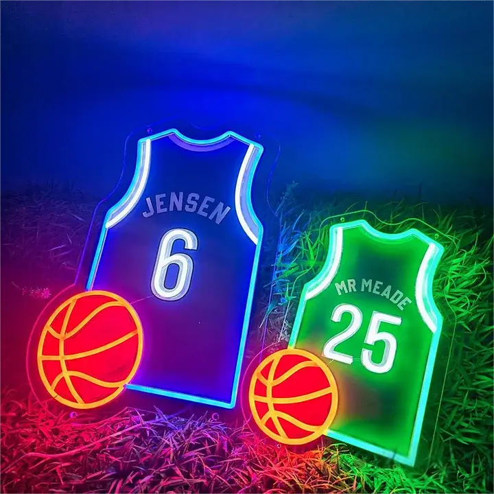 Basketball Jersey Name Neon Sign Custom Led Name Wall Decor Basketball Fans Gifts
