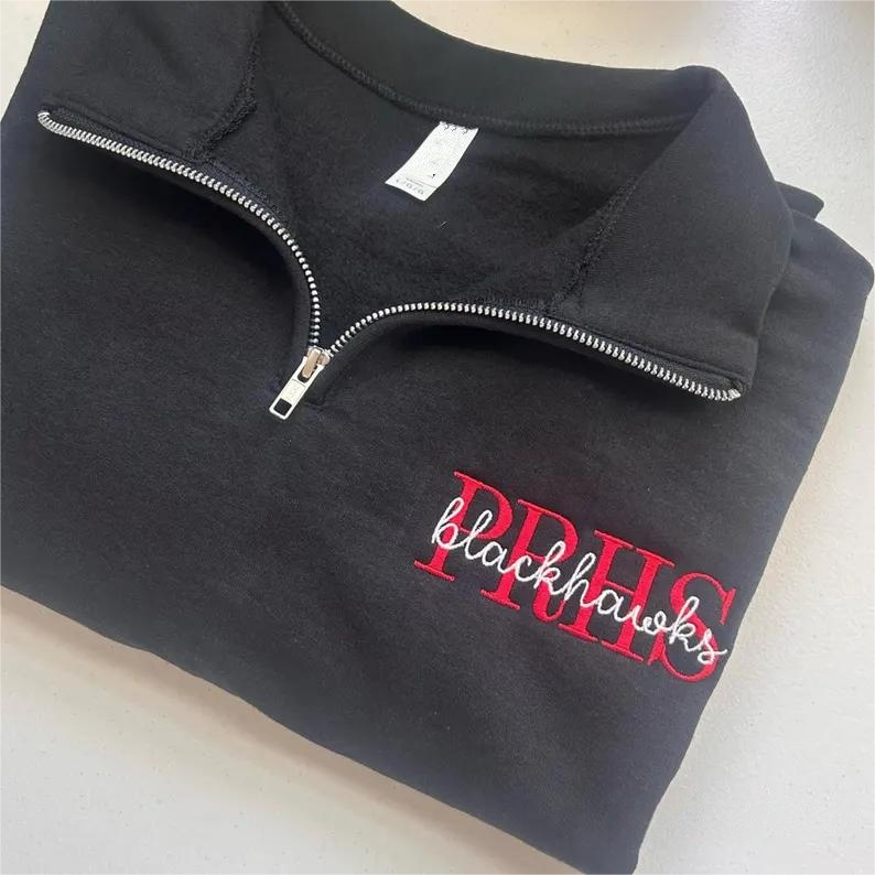 Custom School Quarter-Zip Sweatshirt Personalized Spirit Wear Team Apparel Alumni Gift