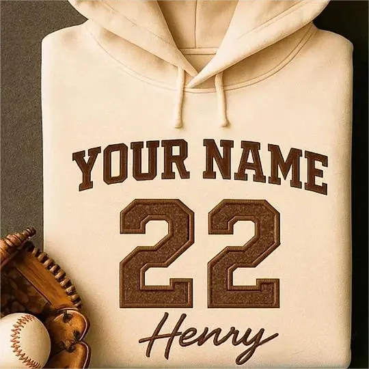 Custom Number Glitter Embroidered Sweatshirt Personalized Team Apparel | Gifts for Sports Mom