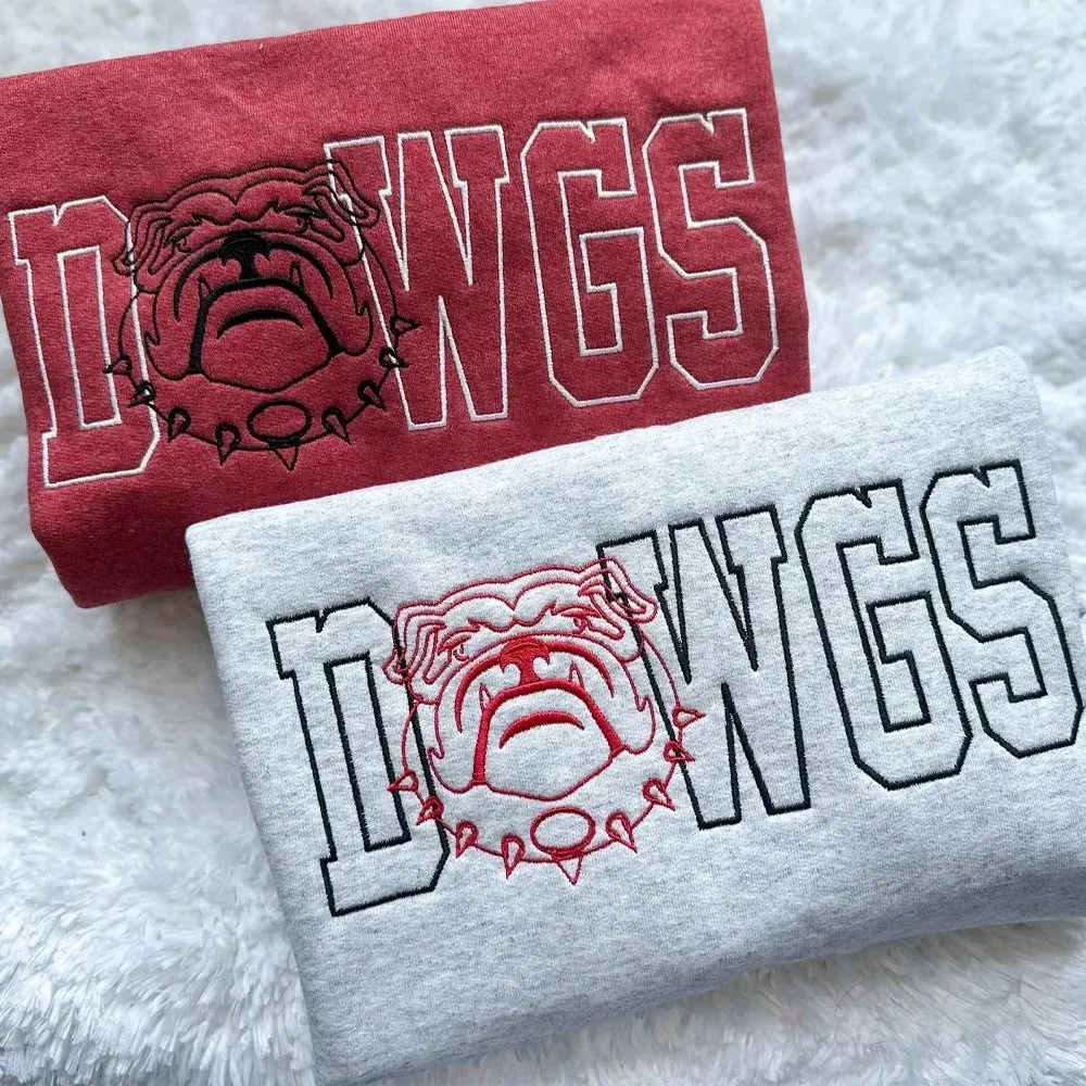 Personalized Mascot and Team Name Outline Embroidered Sweatshirt | Gifts for Sports Mom